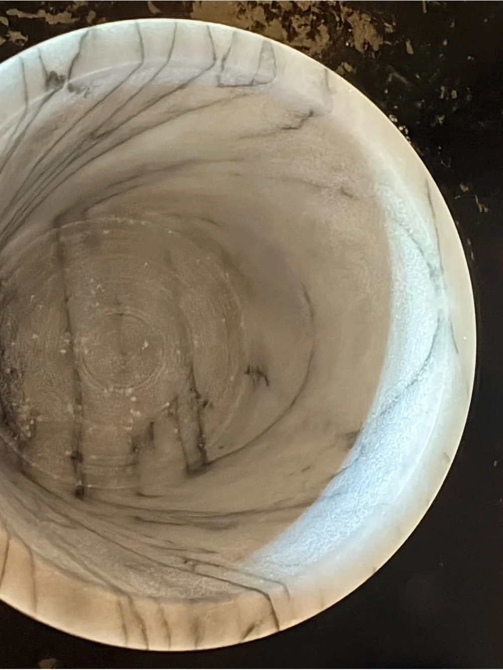 Marble-Effect Cylinder Home Accent - White and Gray